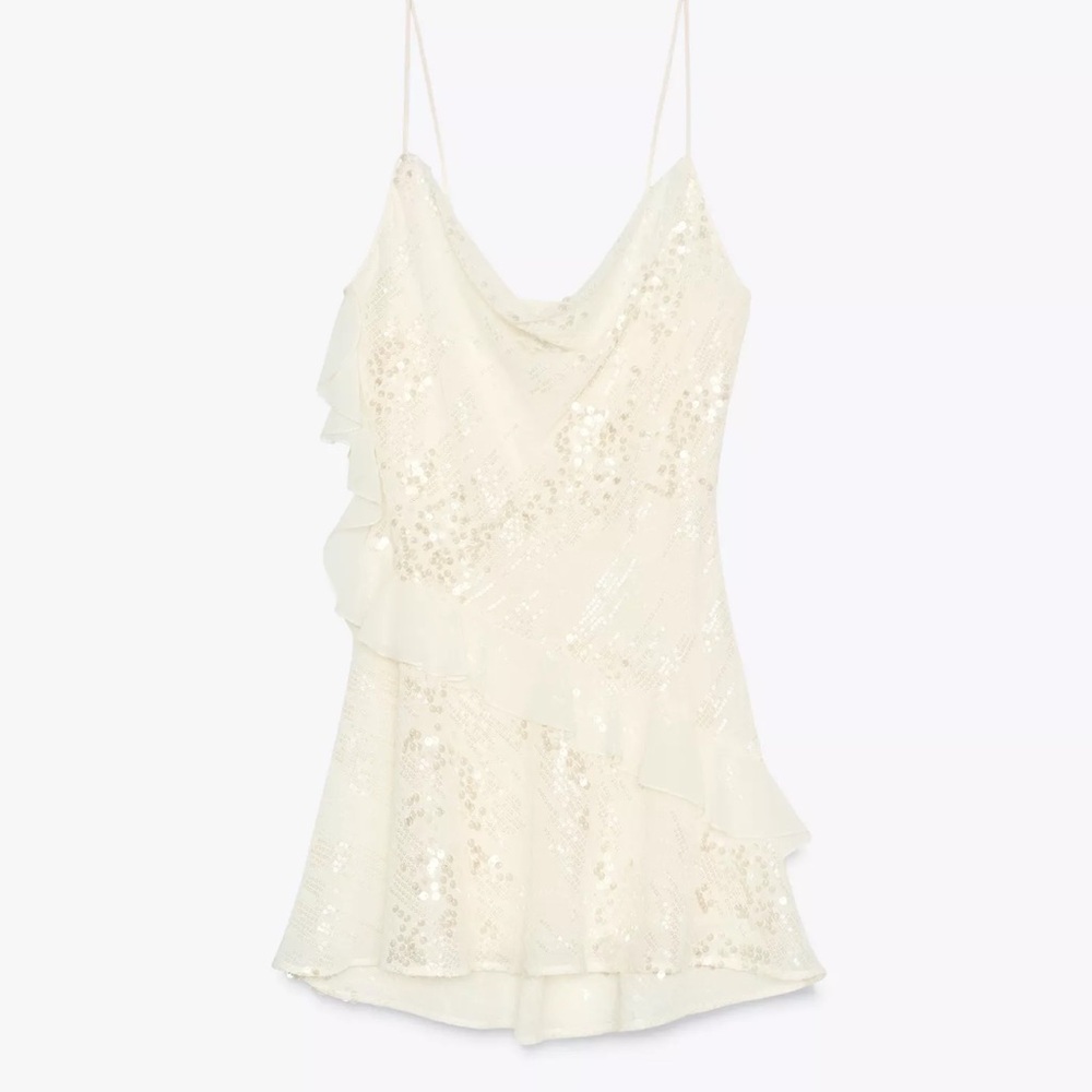 Zara Sequin Ruffle Dress Sold Out 3658/849/251